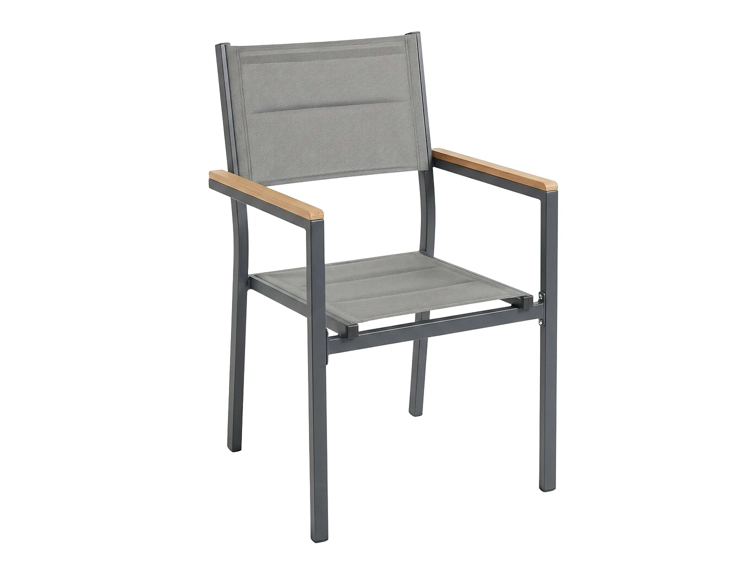 Conjunto de jardim preto e cinza: mesa extensível e 6 cadeiras (90-180x90 cm)