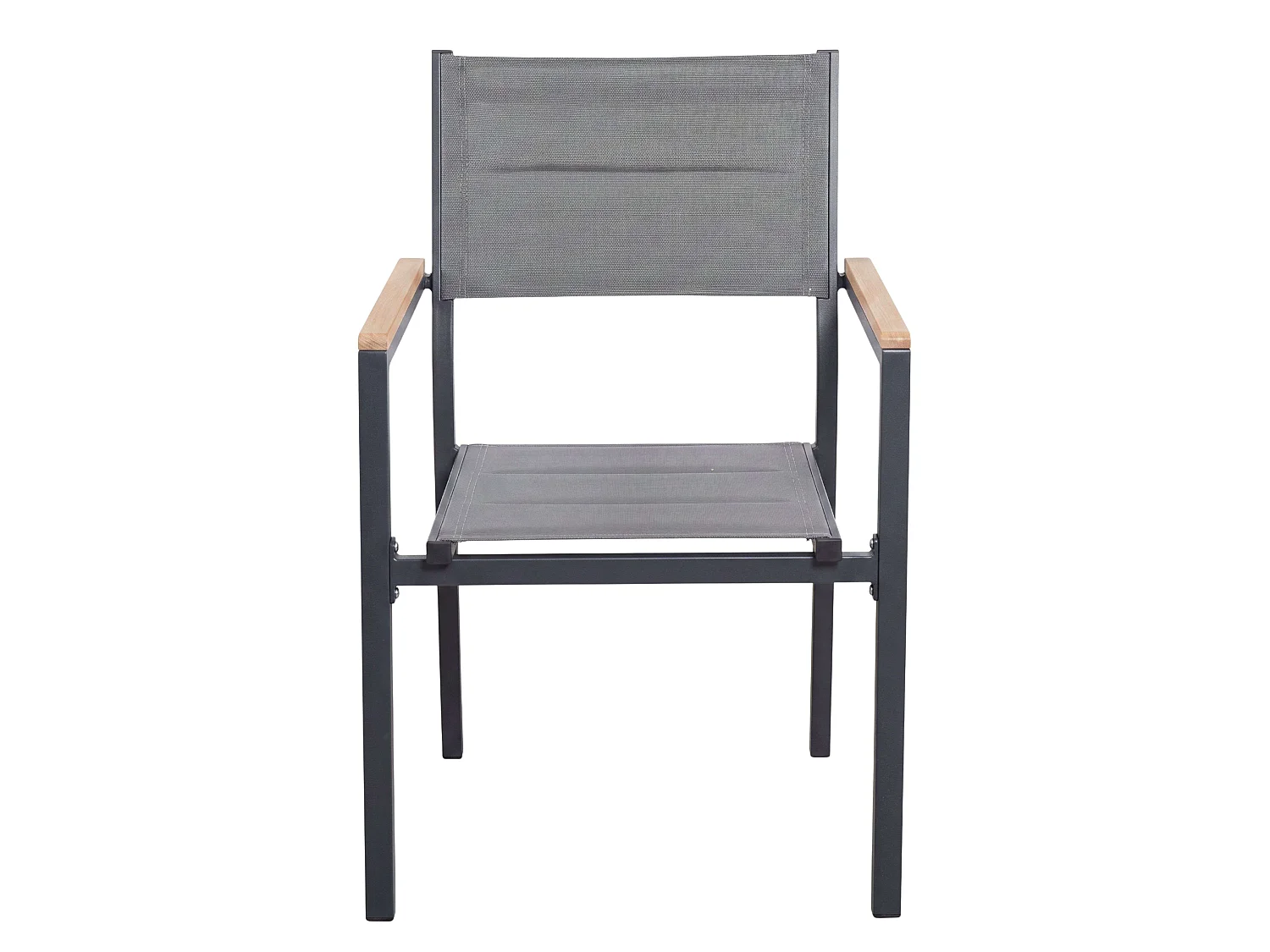 Conjunto de jardim preto e cinza: mesa extensível e 6 cadeiras (90-180x90 cm)