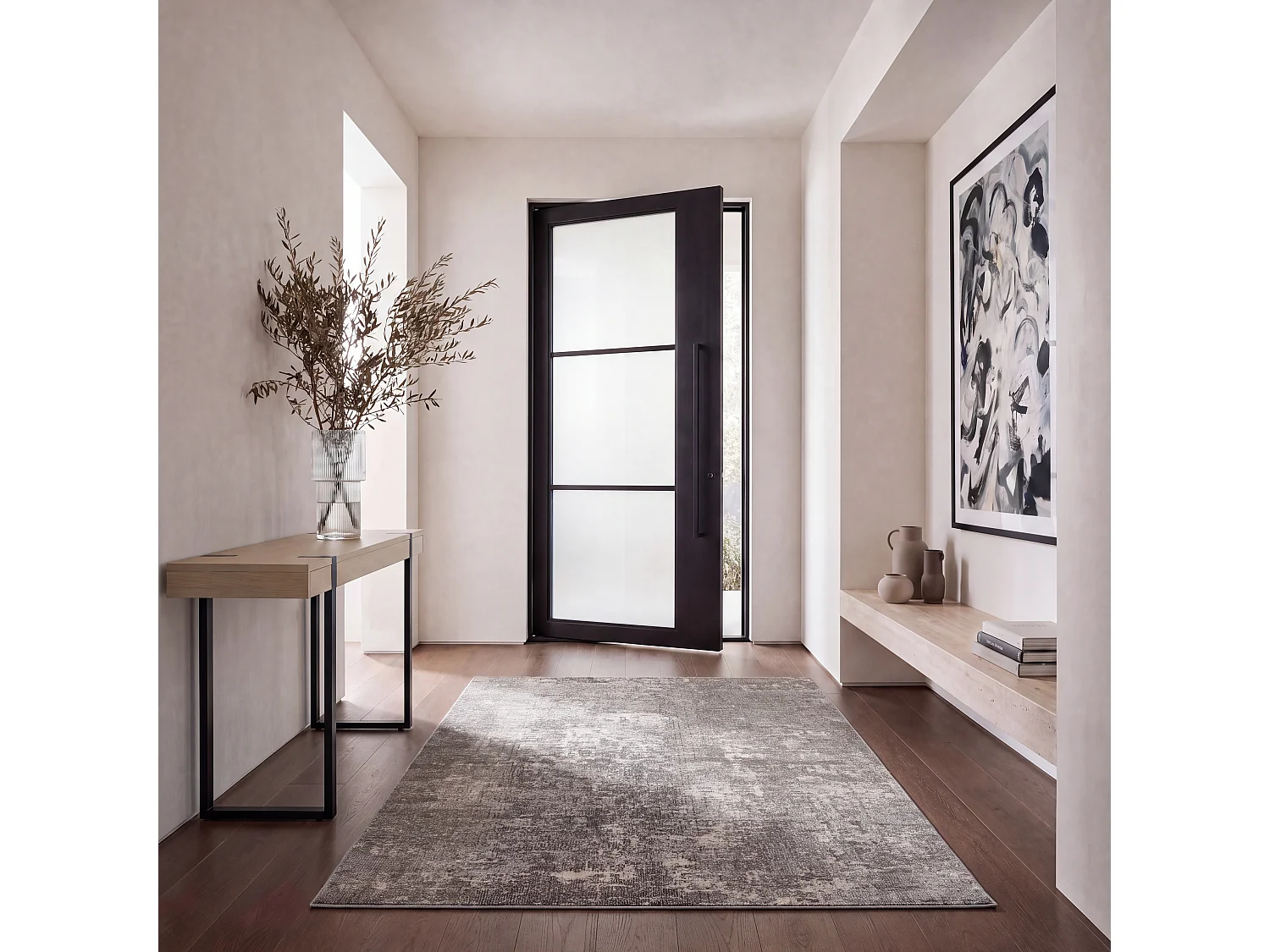 Tapis Gris/Beige 66 X 122 cm - Siena