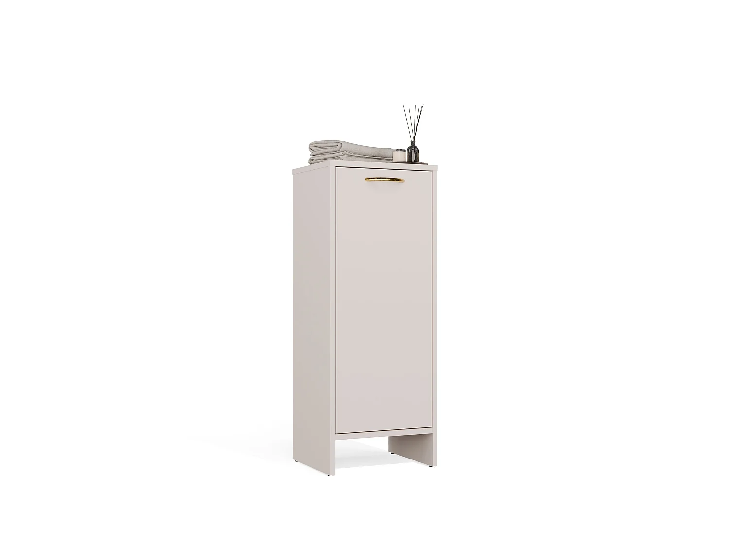 Mobile portabiancheria 35x90 cm con anta a ribalta beige MBT4