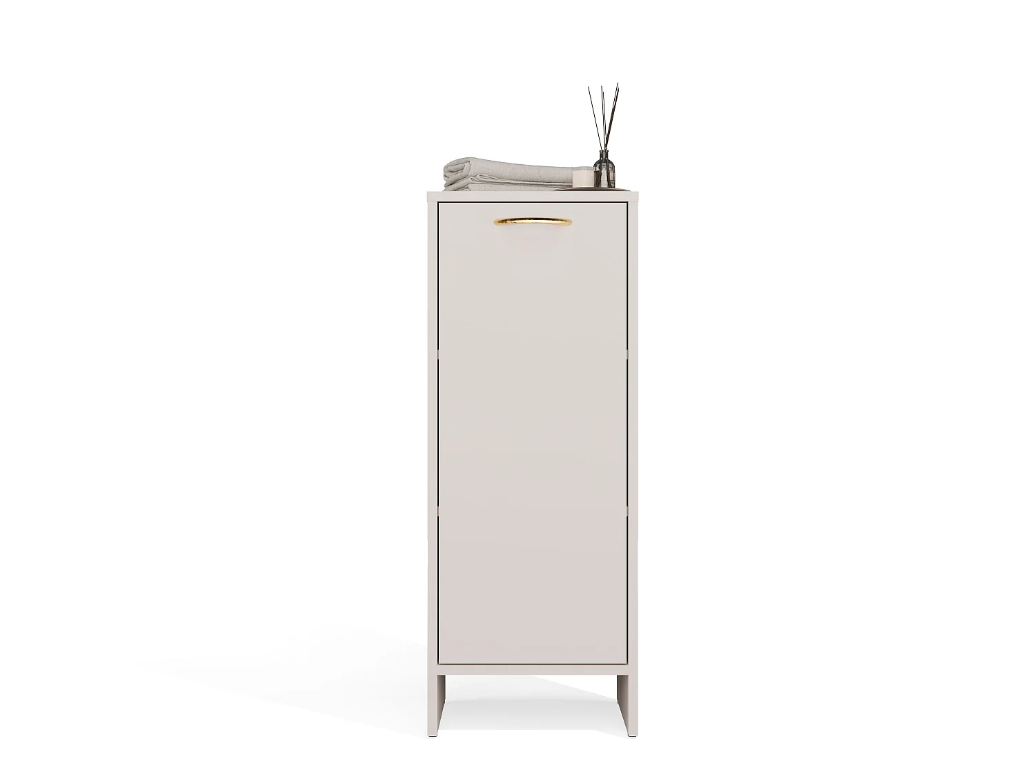 Mobile portabiancheria 35x90 cm con anta a ribalta beige MBT4
