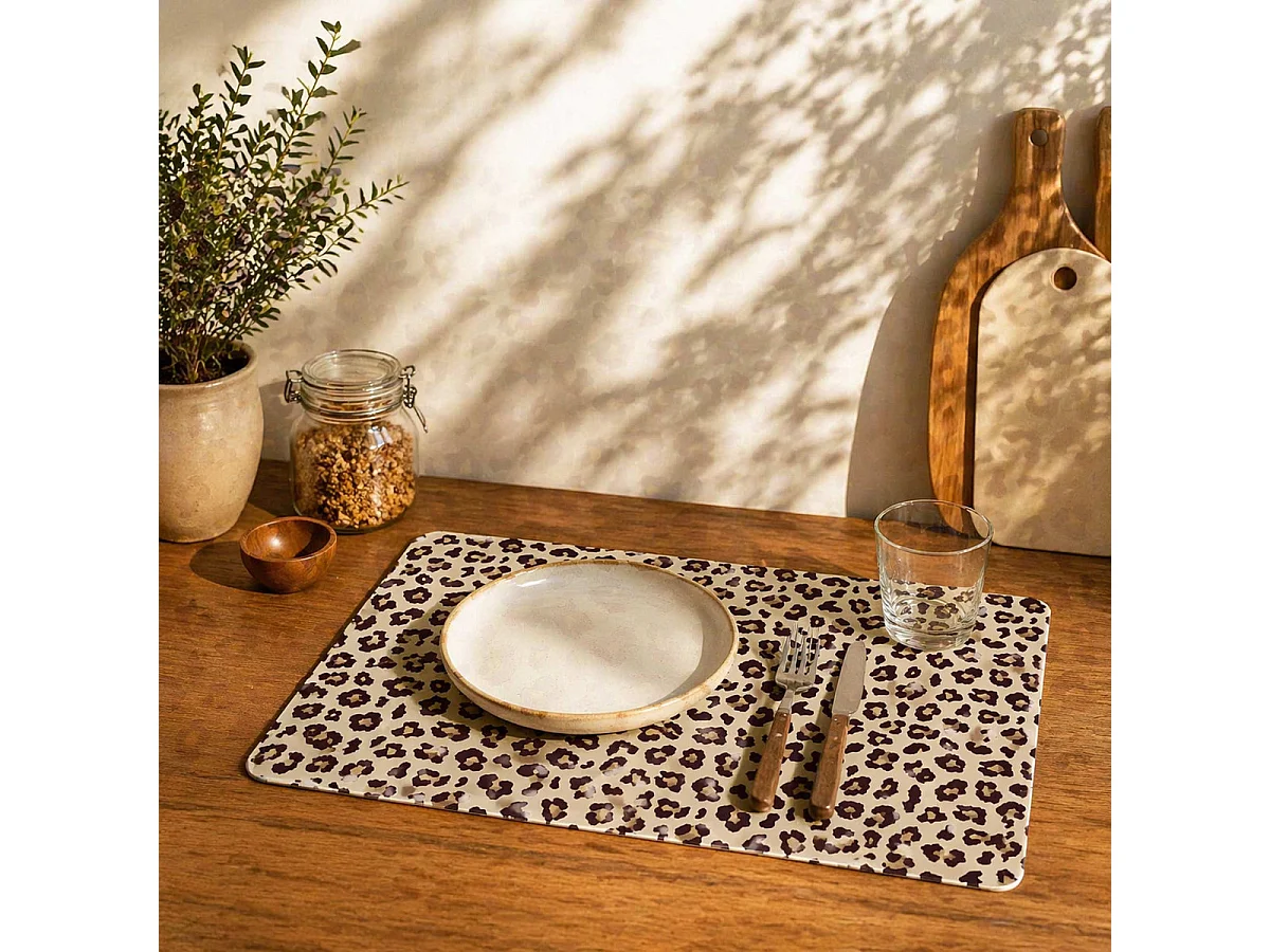 Set de Table Imprimé "Leopardy" 28x44cm Multicolore