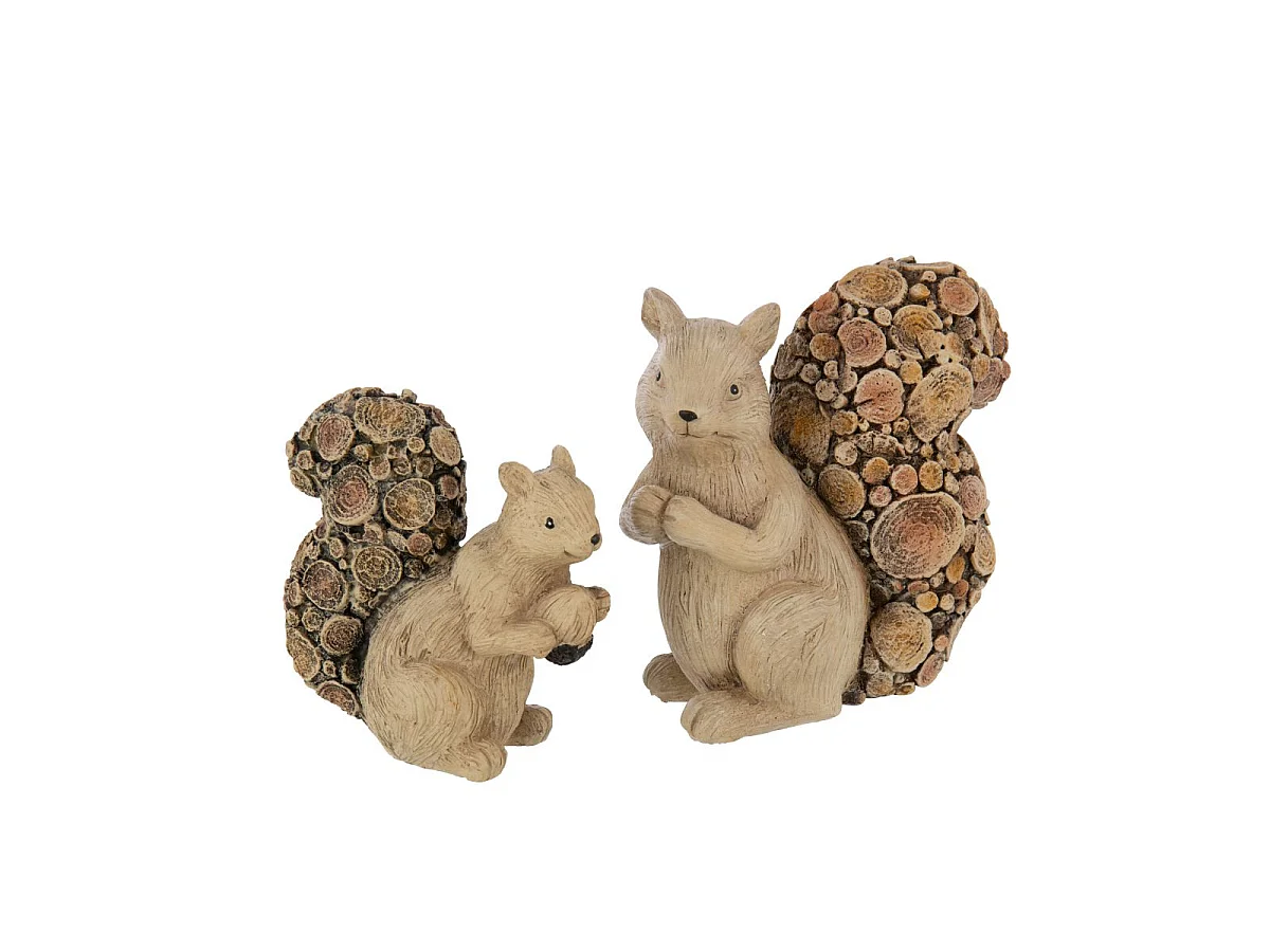Statuette Écureuil "Imitation Bois" 19cm Naturel