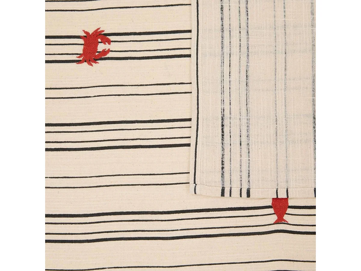 Nappe Brodée "Océania" 150x250cm Beige