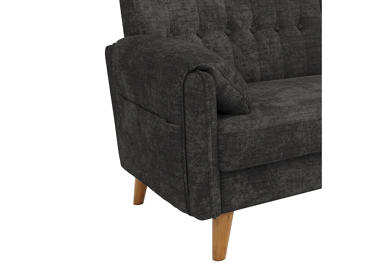 Parrot Uncle Canapé 2 places en tissu chenille, assise moelleuse, dossier capitonné, 161,5×79×83,5 cm, gris