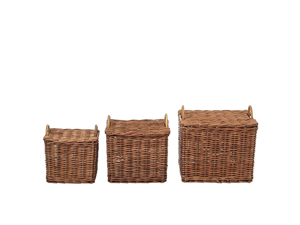 Lot de 3 Paniers en Osier "Katia" 49cm Marron
