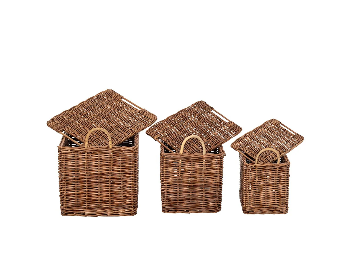 Lot de 3 Paniers en Osier "Katia" 49cm Marron
