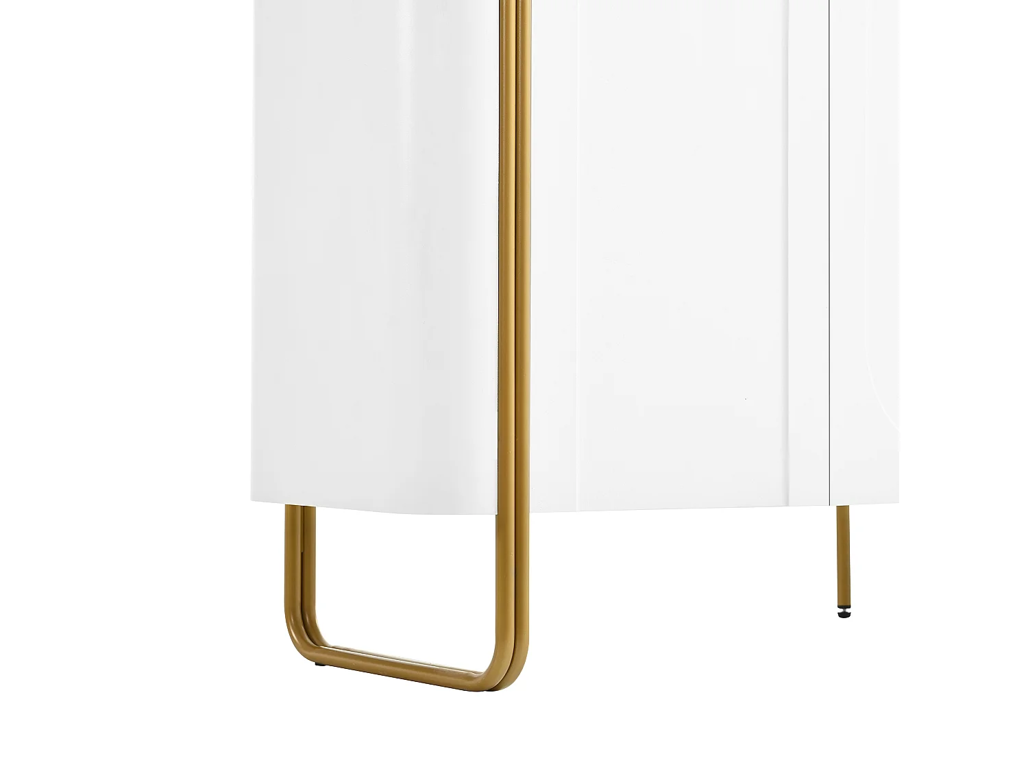Parrot Uncle Bahut 4 portes avec étagères, meuble de rangement en MDF, pieds métal, Push-to-Open, 160 × 35 × 80,5 cm