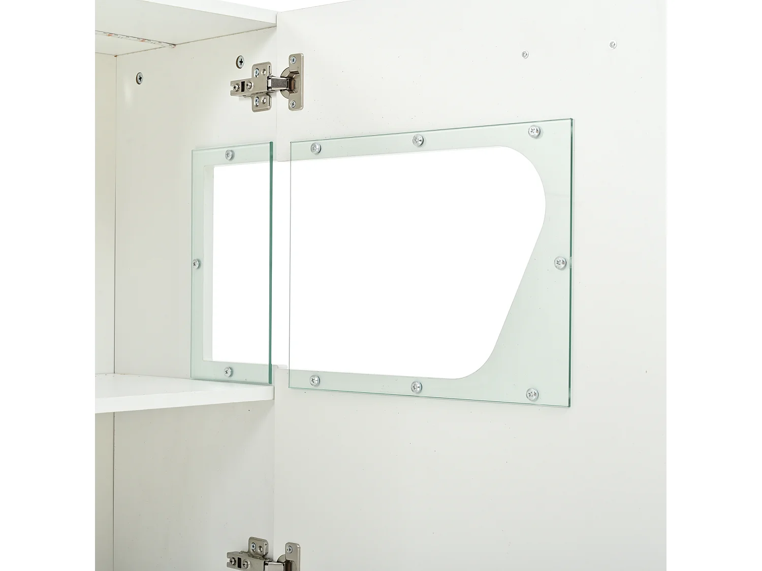 Parrot Uncle Meuble de rangement 140x33x70 cm blanc brillant avec éclairage LED, 3 portes, tiroir et verre trempé