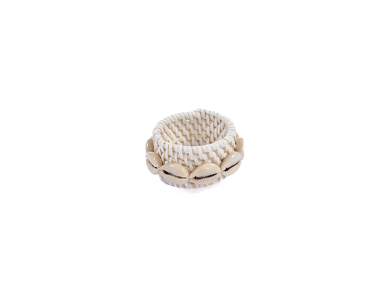 La Serviette Rattan Shell - Blanc