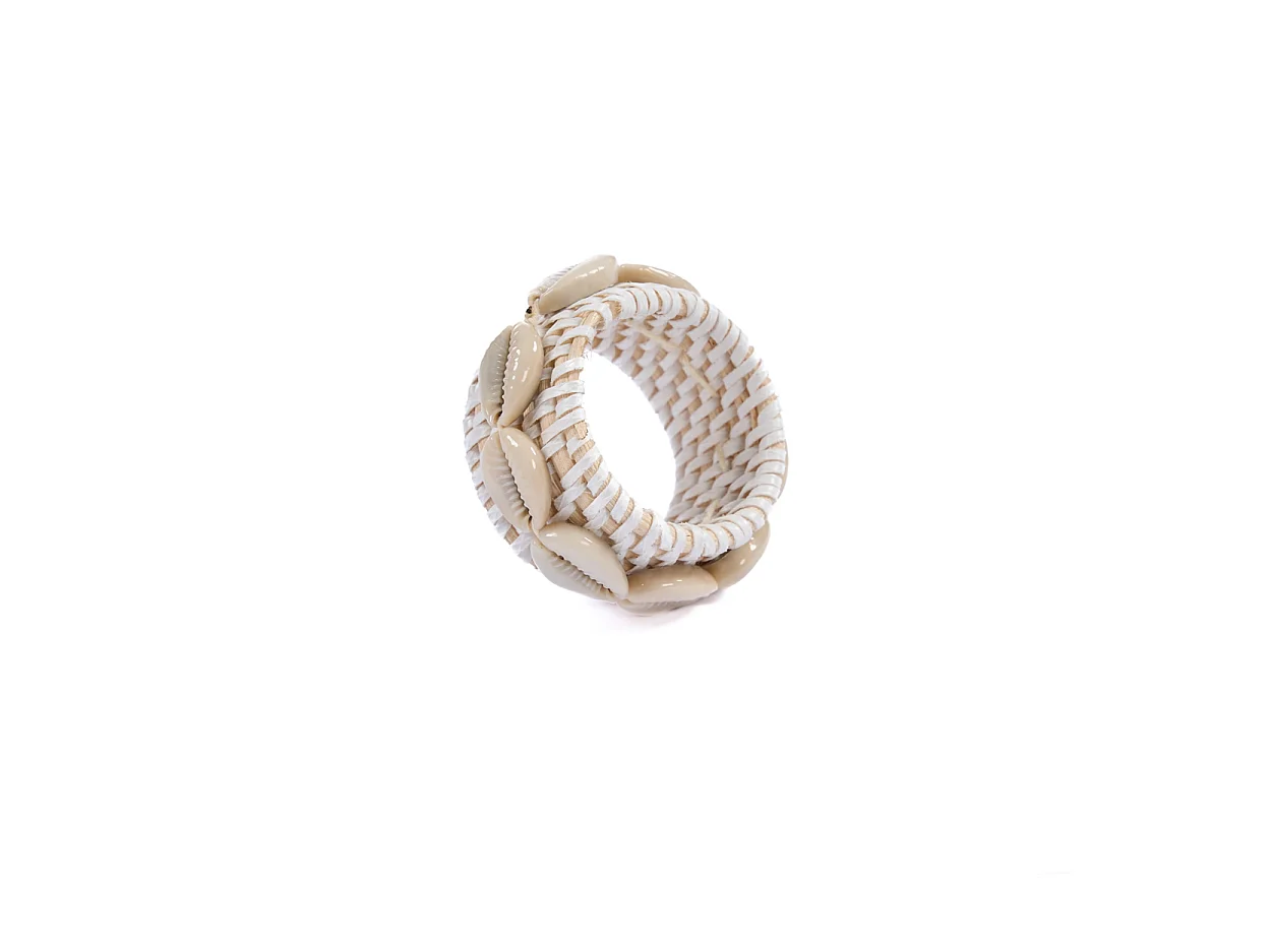 La Serviette Rattan Shell - Blanc