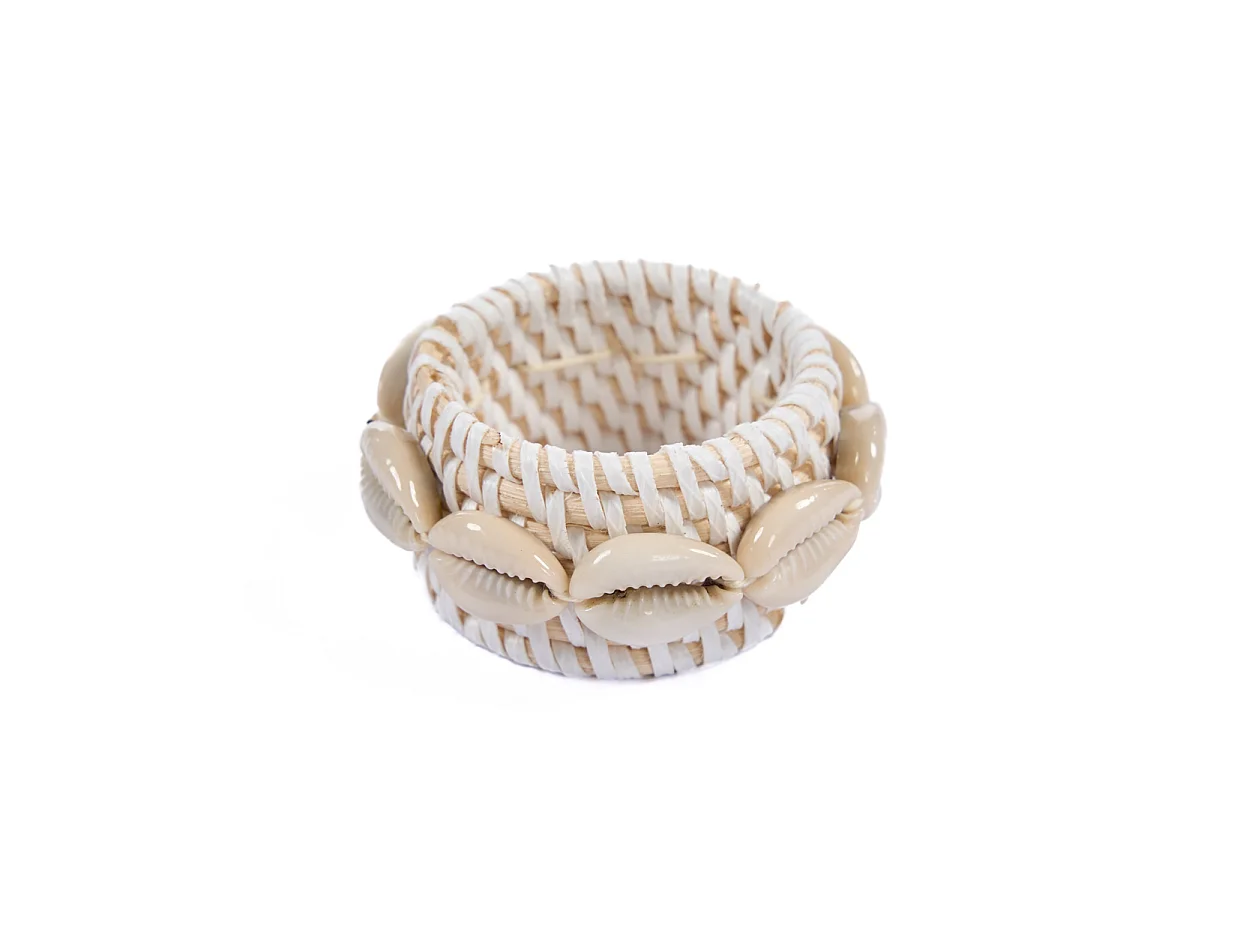 La Serviette Rattan Shell - Blanc