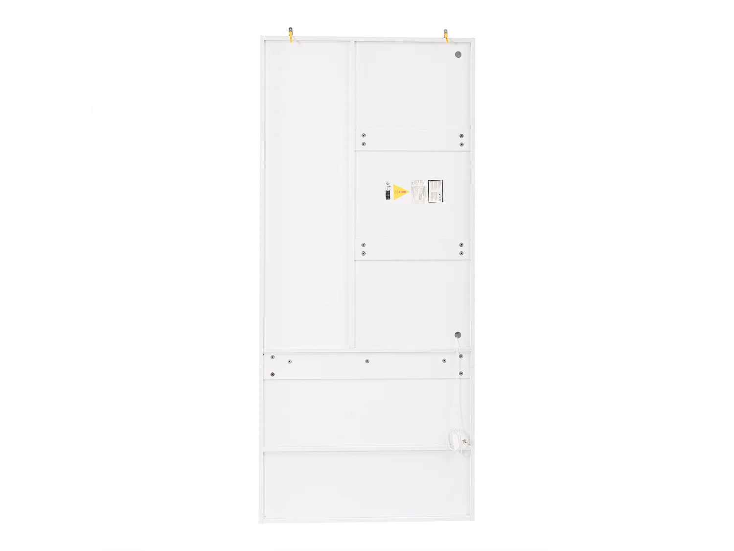 Parrot Uncle Vitrine LED 80x35x180 cm, 4 portes en verre, 8 compartiments, blanc brillant, meuble de rangement