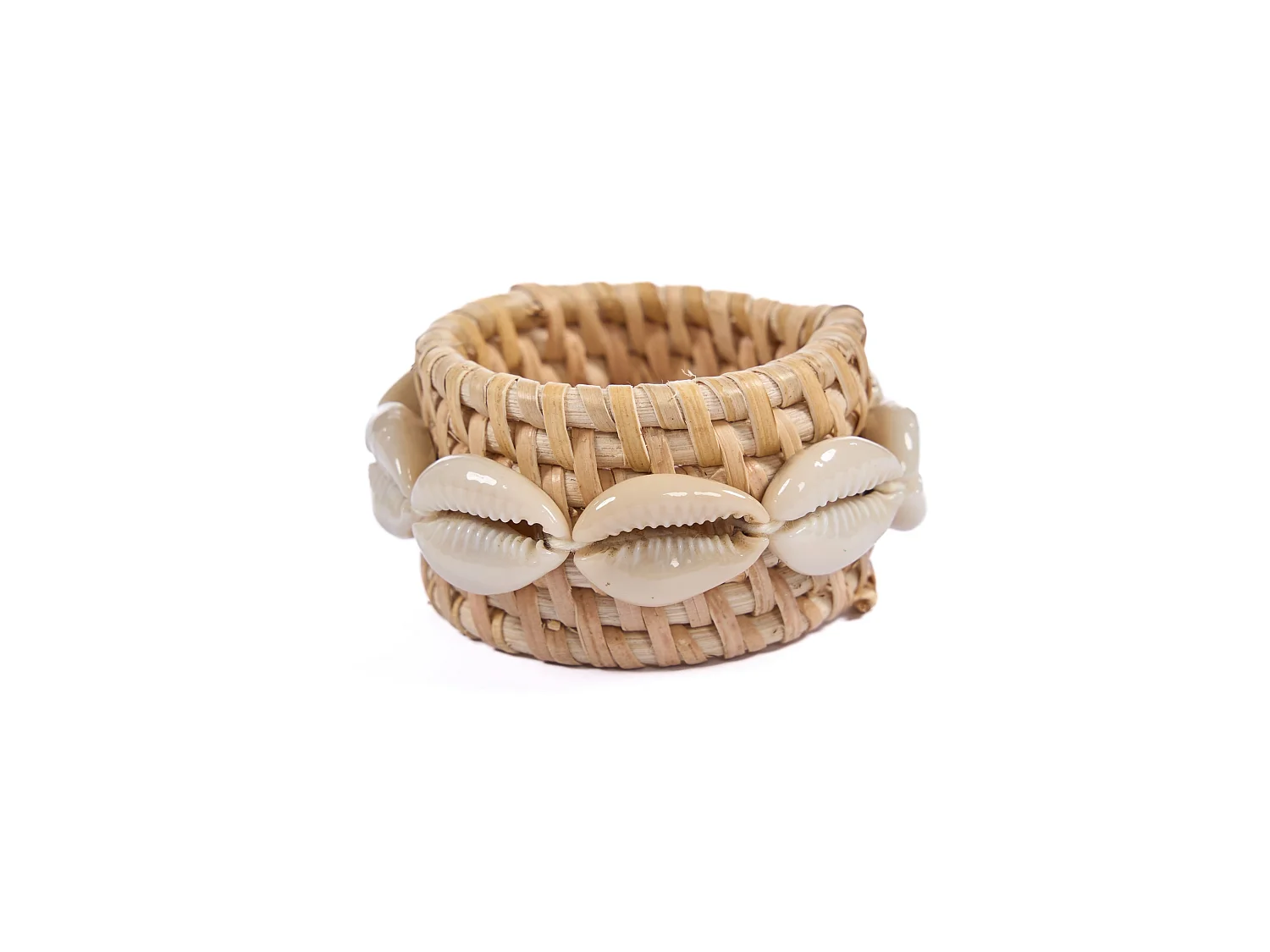 Le Rond de Serviette Rattan Shell - Blanc Naturel