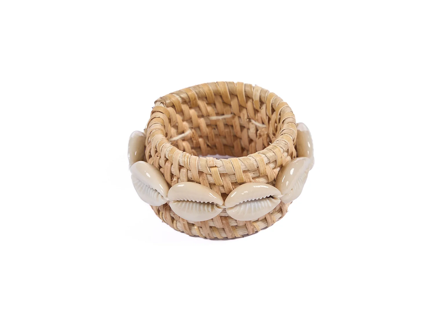 Le Rond de Serviette Rattan Shell - Blanc Naturel