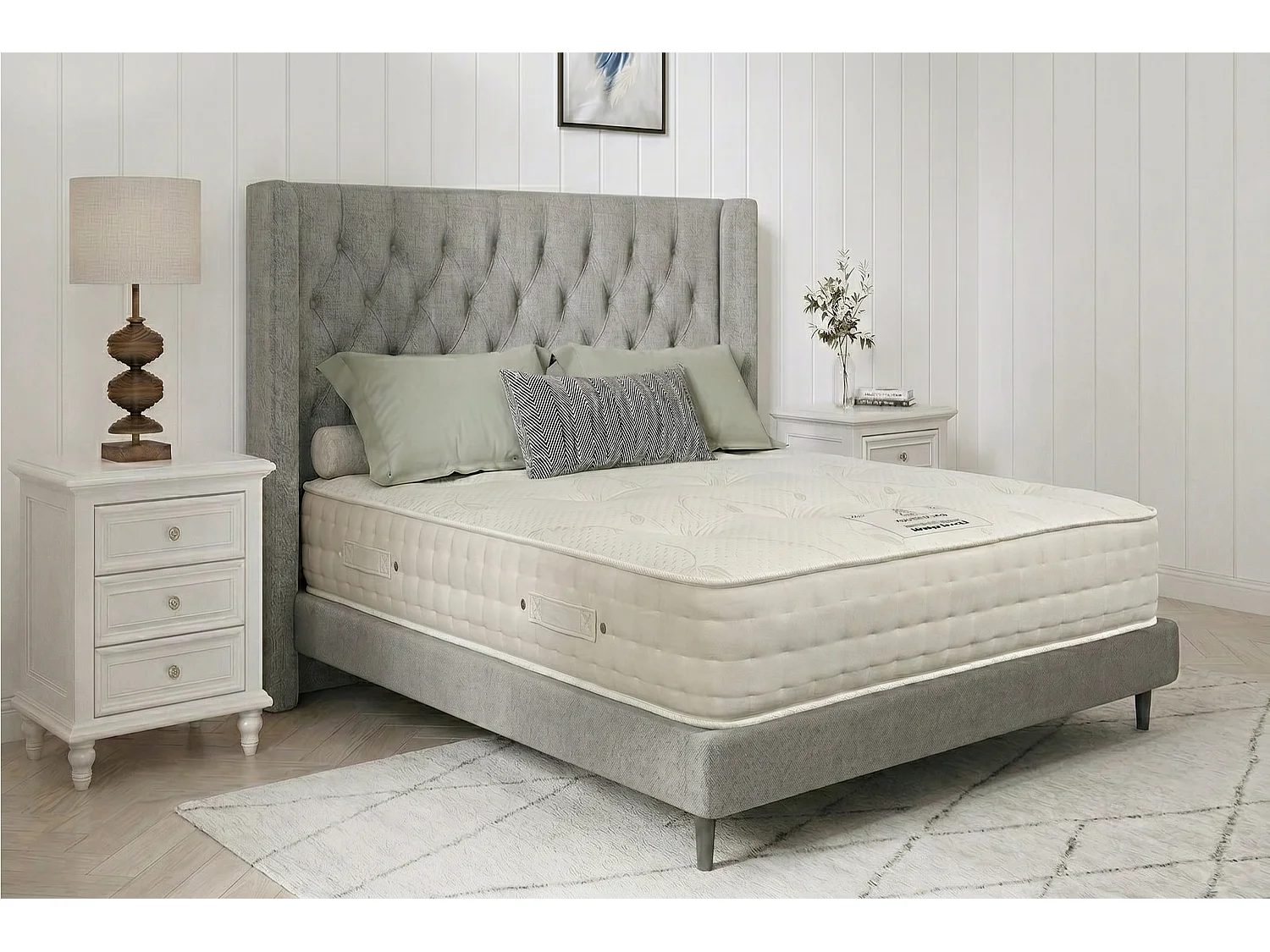 Knight Sleep Cashmere 2000 Silk Pocket Spring Medium Firm Natural Mattress With Edge Support Small Single Mattress - 2FT6