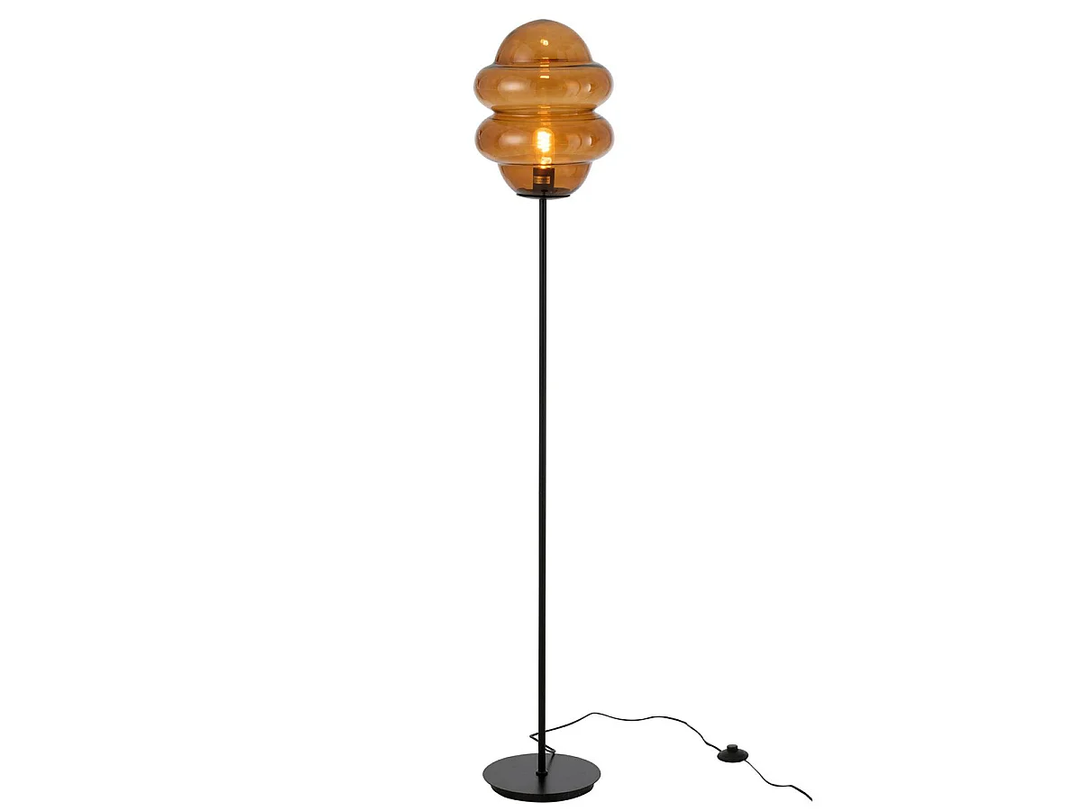 Lampadaire en Verre "Cuillere Miel" 160cm Marron