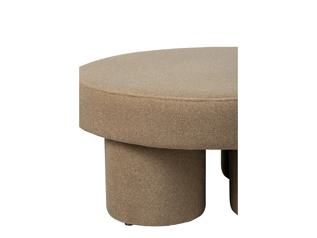 Pouf Rond sur Pieds "Champi" 71cm Beige