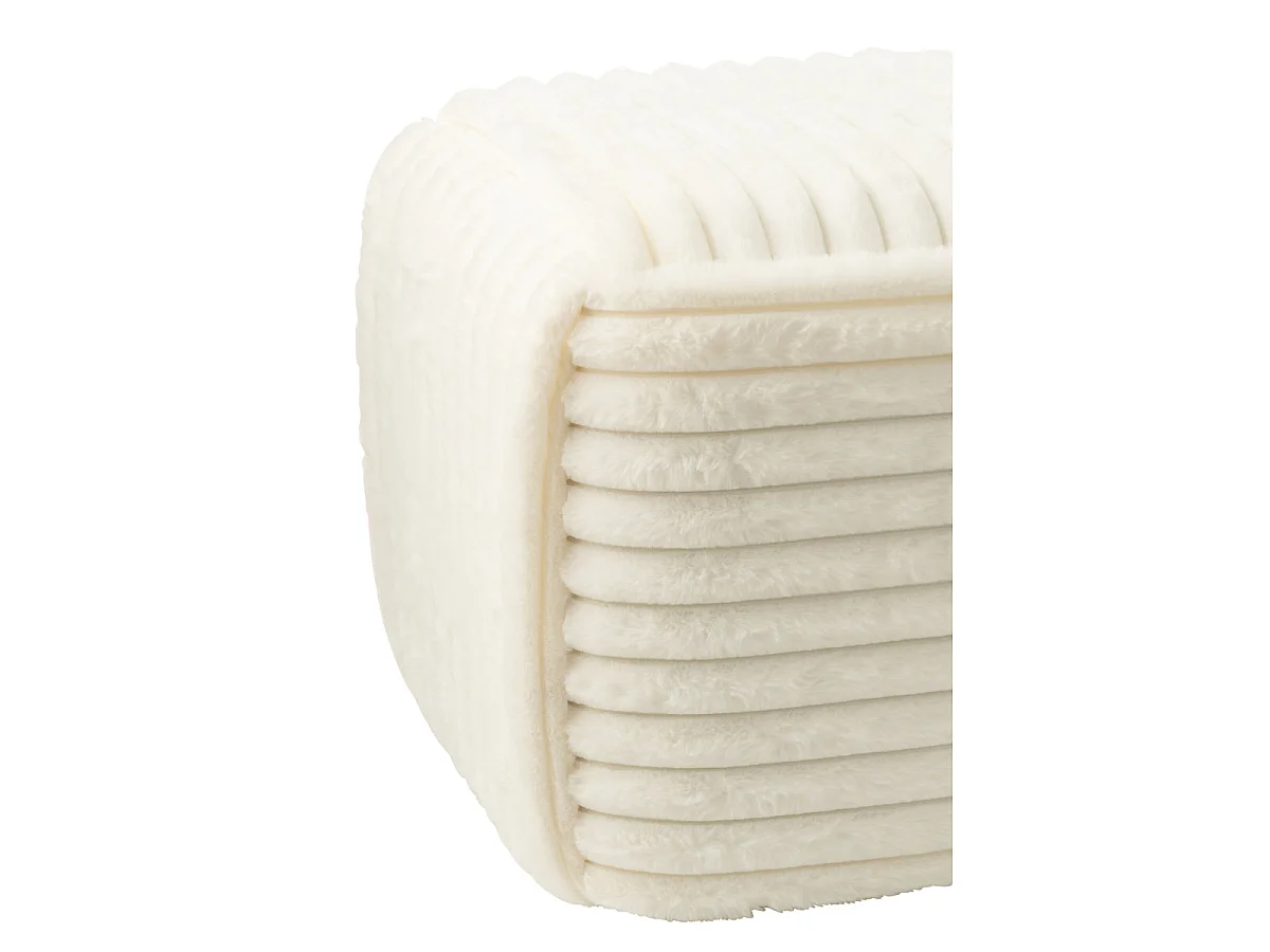 Pouf Carré Côtelé "Nuage" 45cm Blanc
