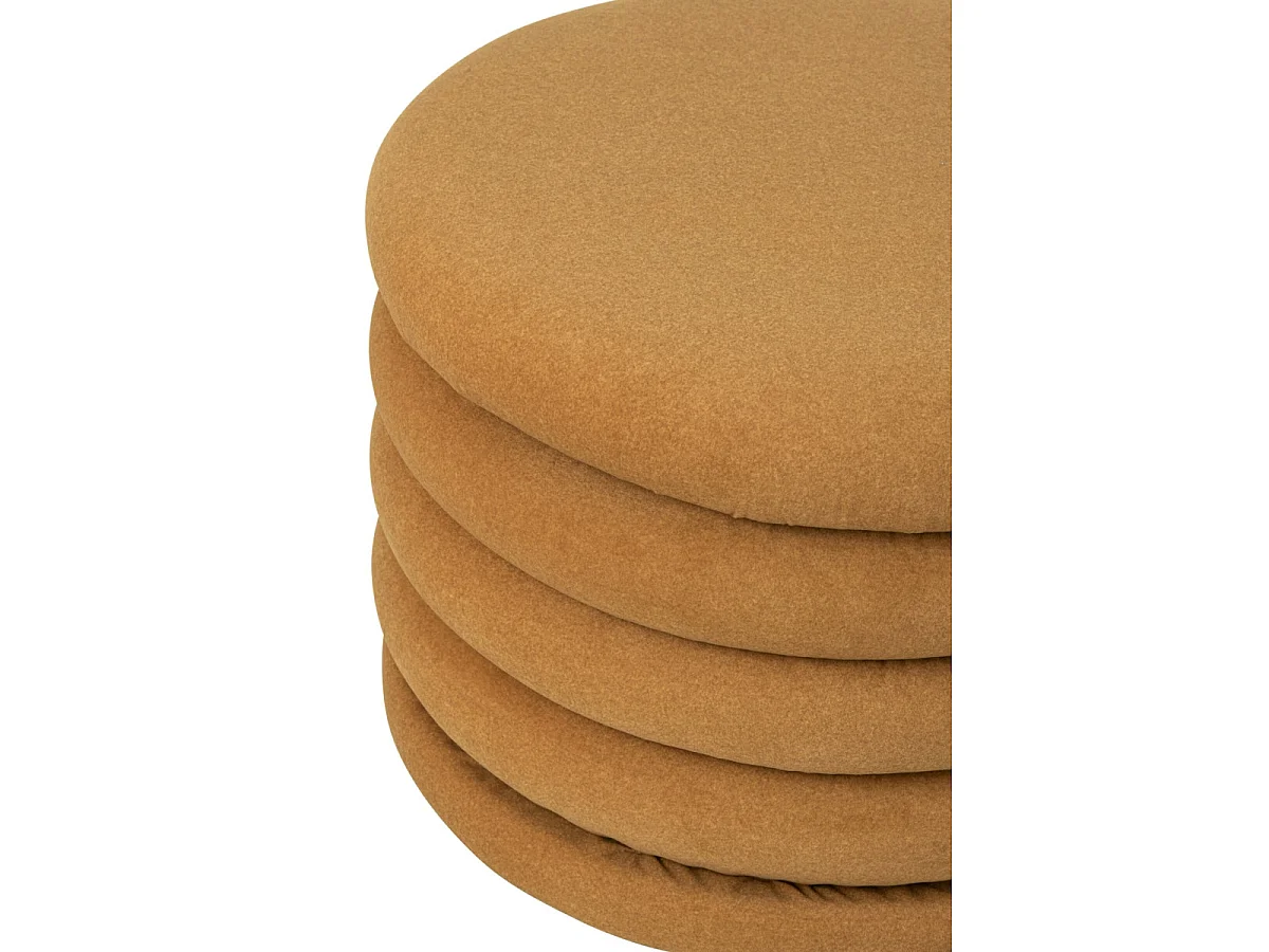 Pouf Coffre Côtelé "Mich" 59cm Ocre