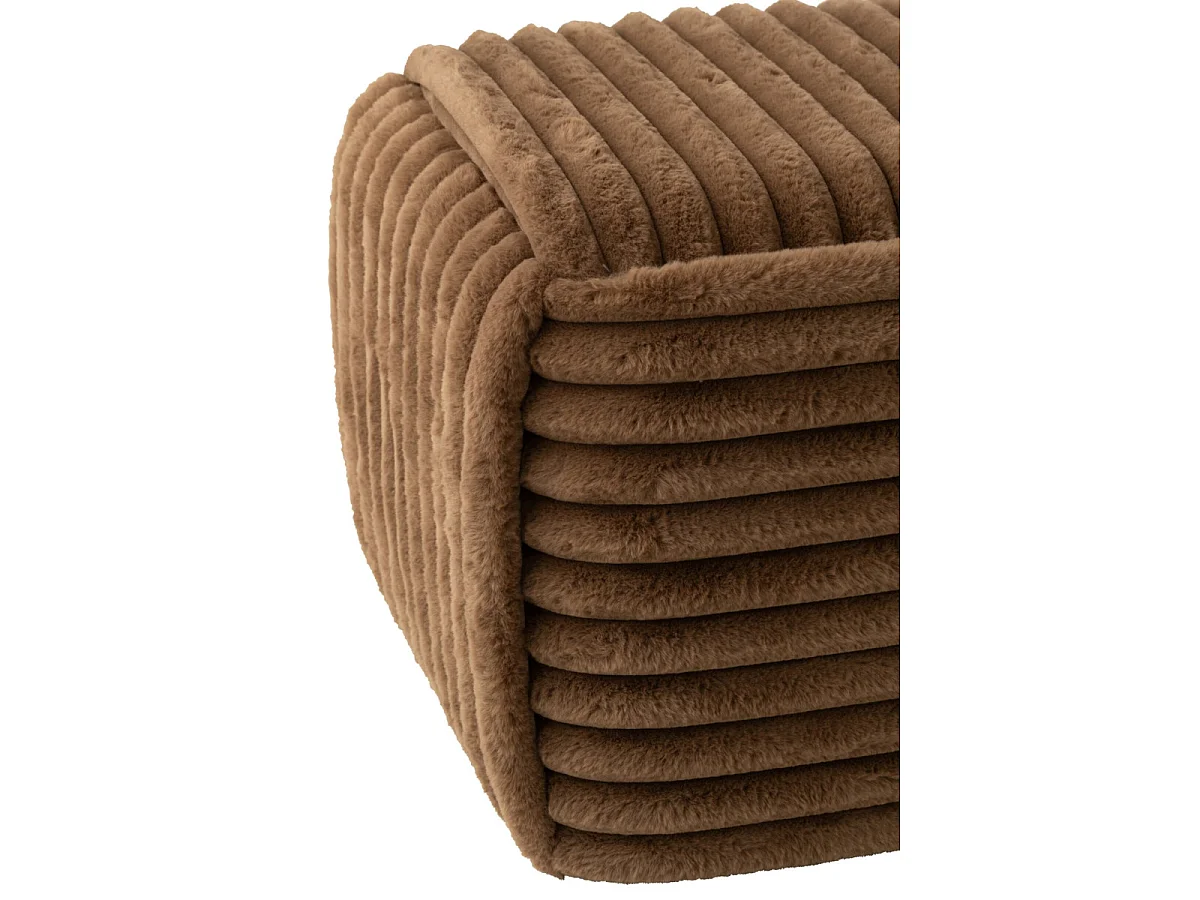Pouf Carré Côtelé "Nuage" 45cm Marron