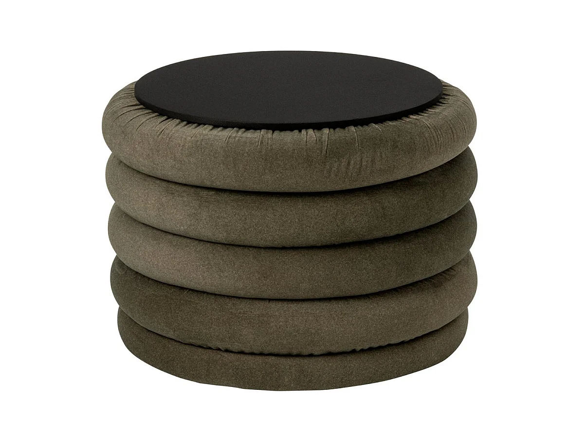 Pouf Coffre Côtelé "Mich" 59cm Vert