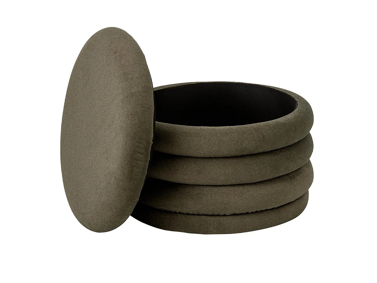 Pouf Coffre Côtelé "Mich" 59cm Vert