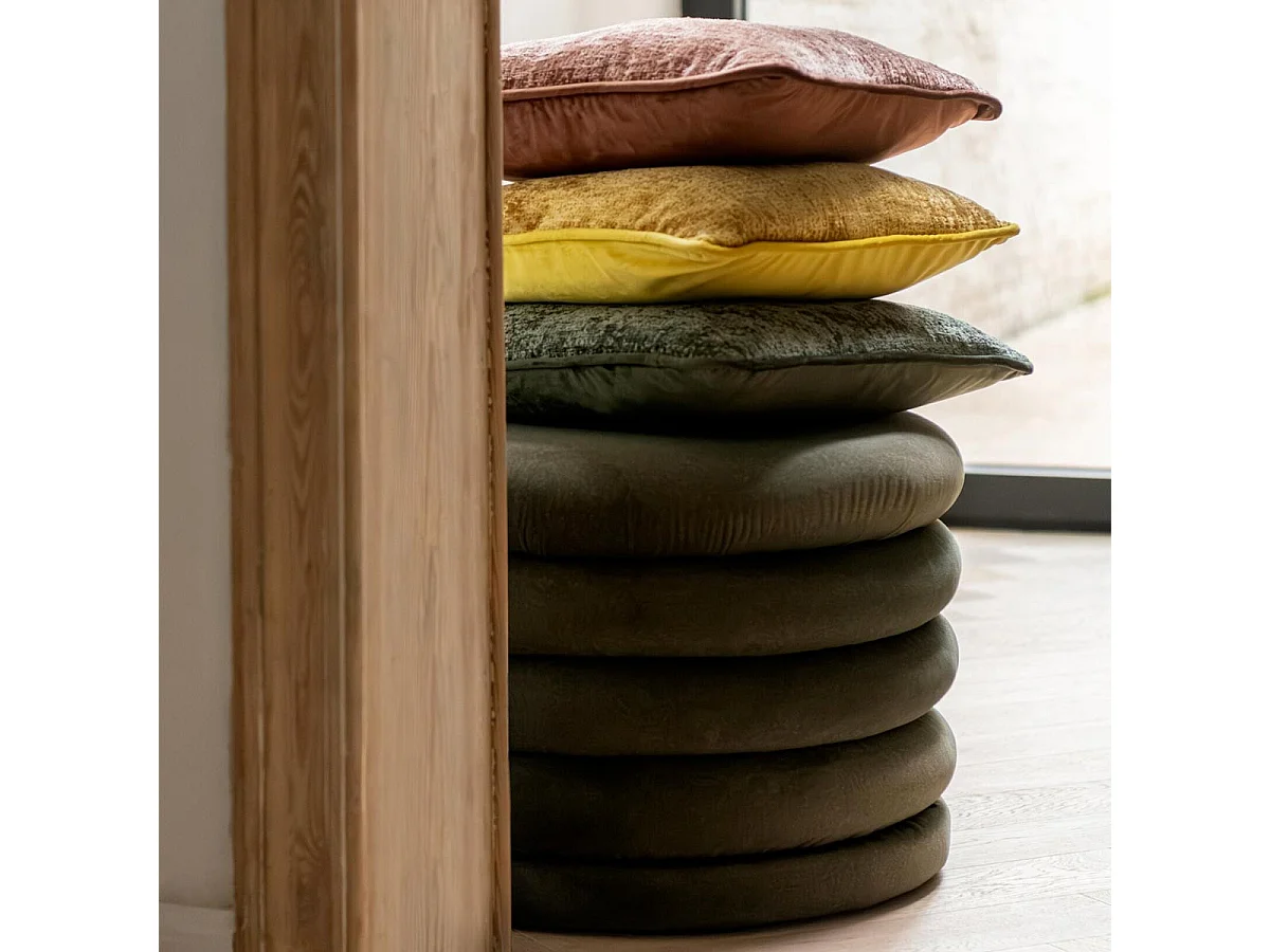 Pouf Coffre Côtelé "Mich" 59cm Vert