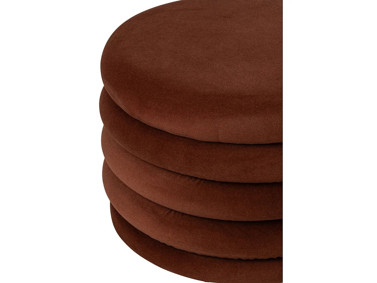 Pouf Coffre Côtelé "Mich" 59cm Rouille
