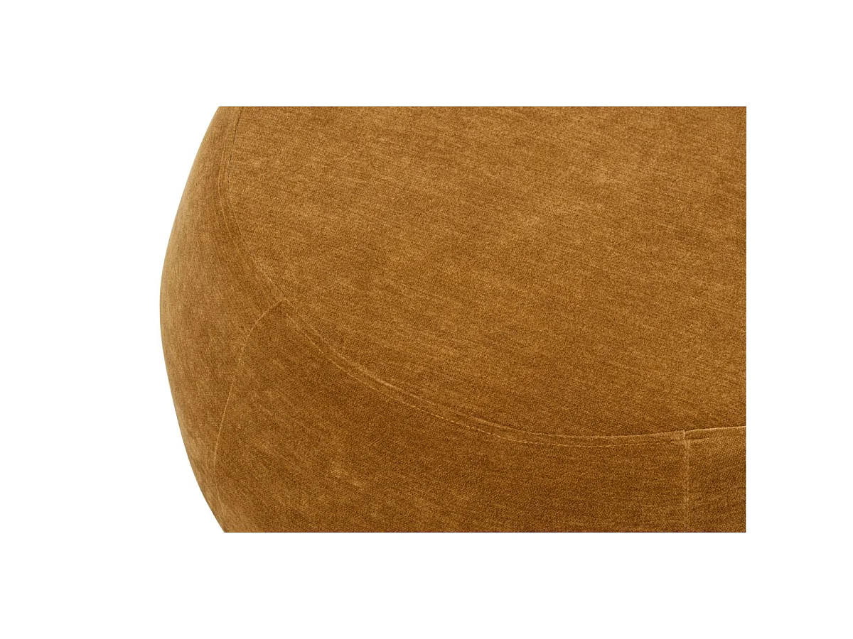 Pouf Rond en Tissu "Macaron" 79cm Moutarde