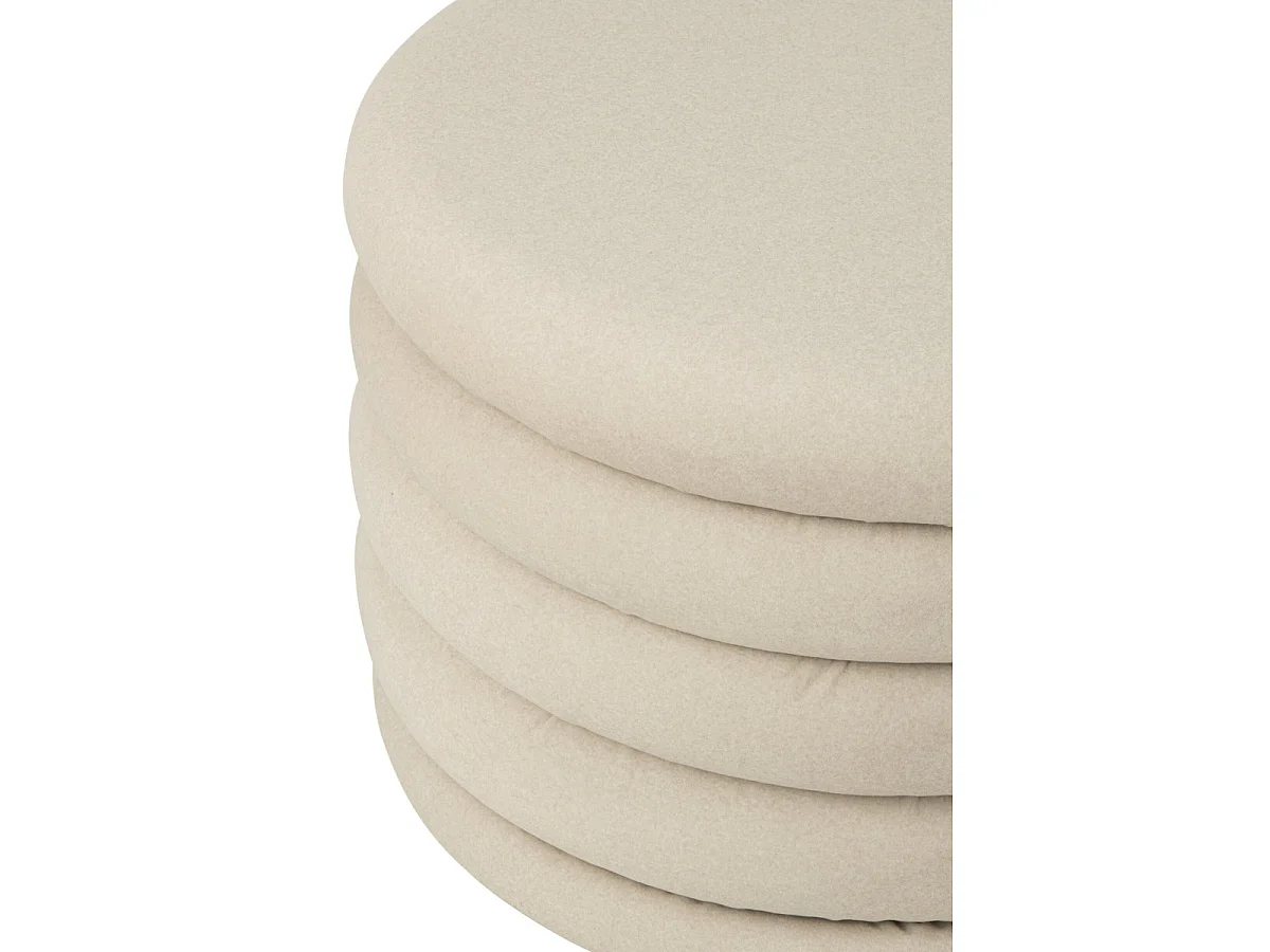 Pouf Coffre Côtelé "Mich" 59cm Écru