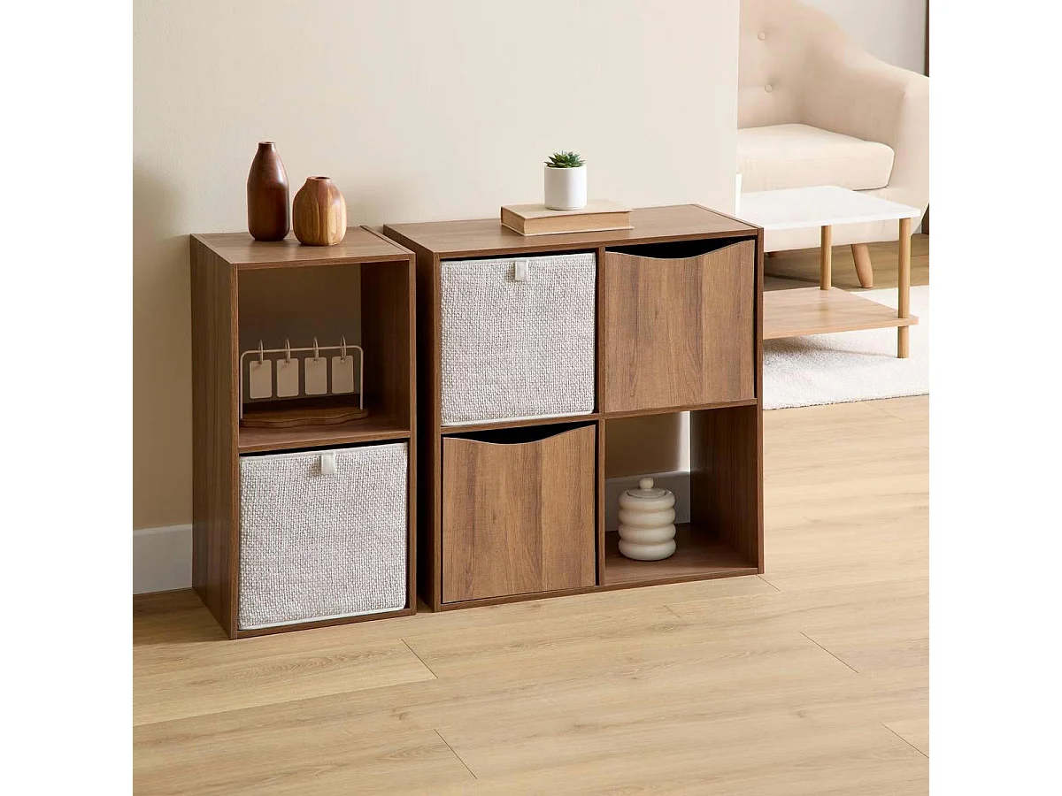Boîte de Rangement Pliable "Velvy" 31x31cm Beige