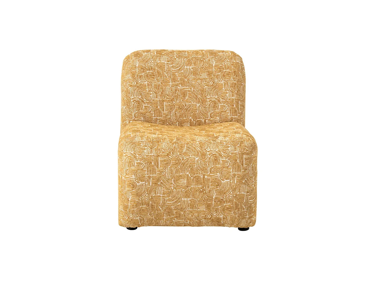 Fauteuil Design Organique "Margo" 87cm Ocre