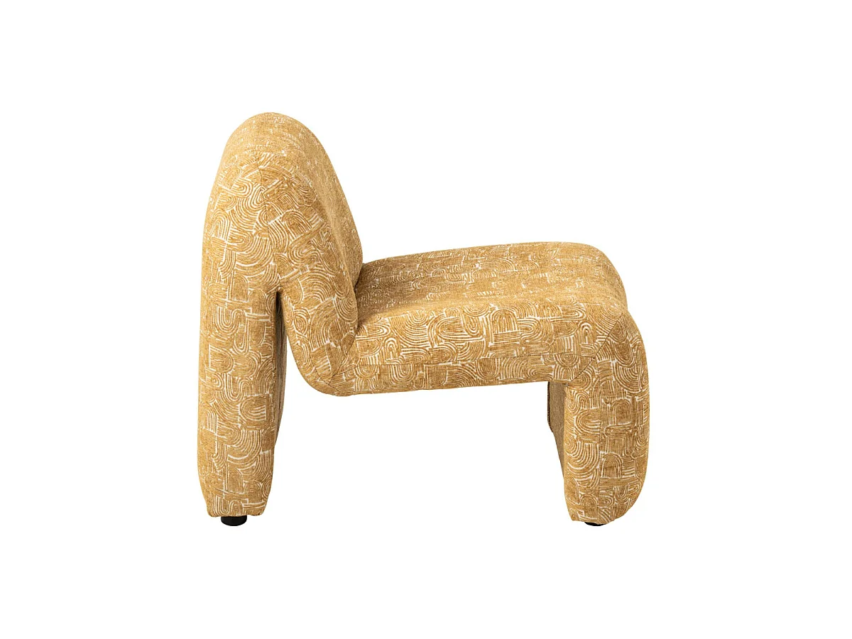 Fauteuil Design Organique "Margo" 87cm Ocre