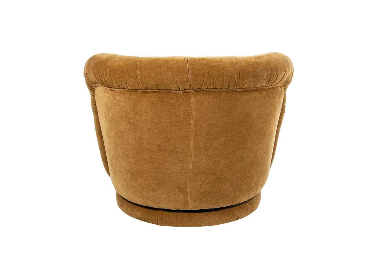 Fauteuil Pivotant en Tissu "Macaron" 87cm Moutarde