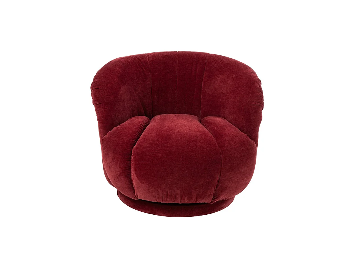 Fauteuil Pivotant en Tissu "Macaron" 87cm Bordeaux