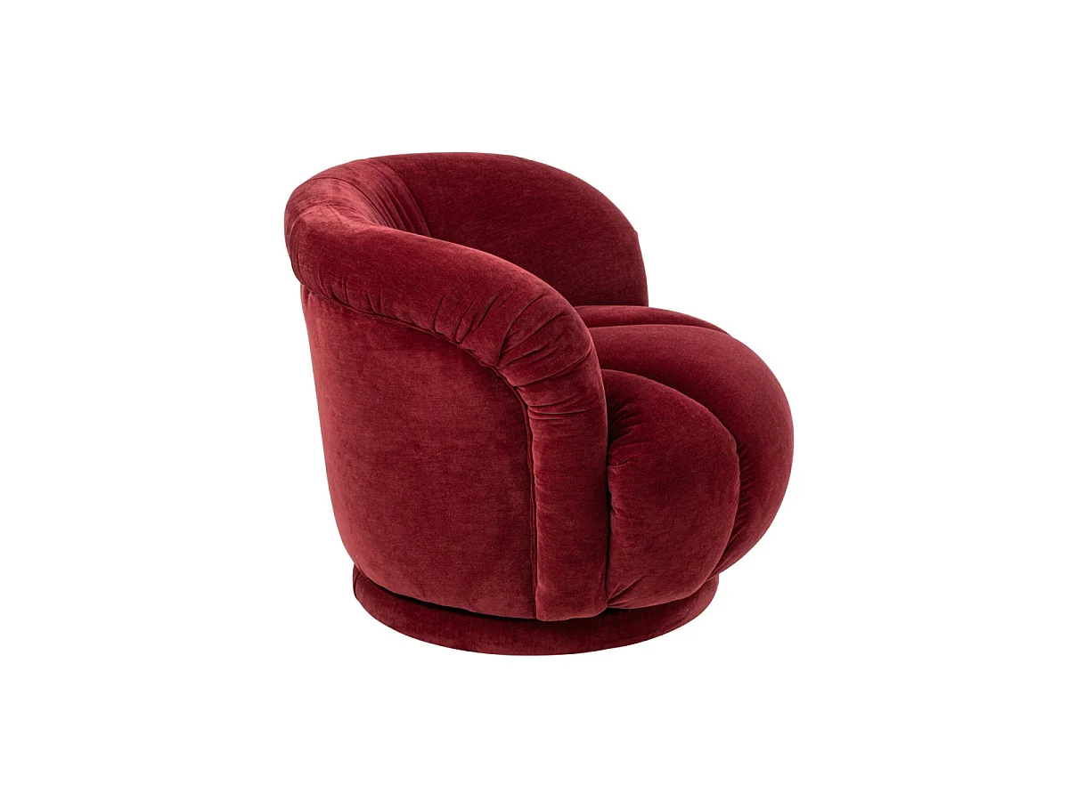 Fauteuil Pivotant en Tissu "Macaron" 87cm Bordeaux
