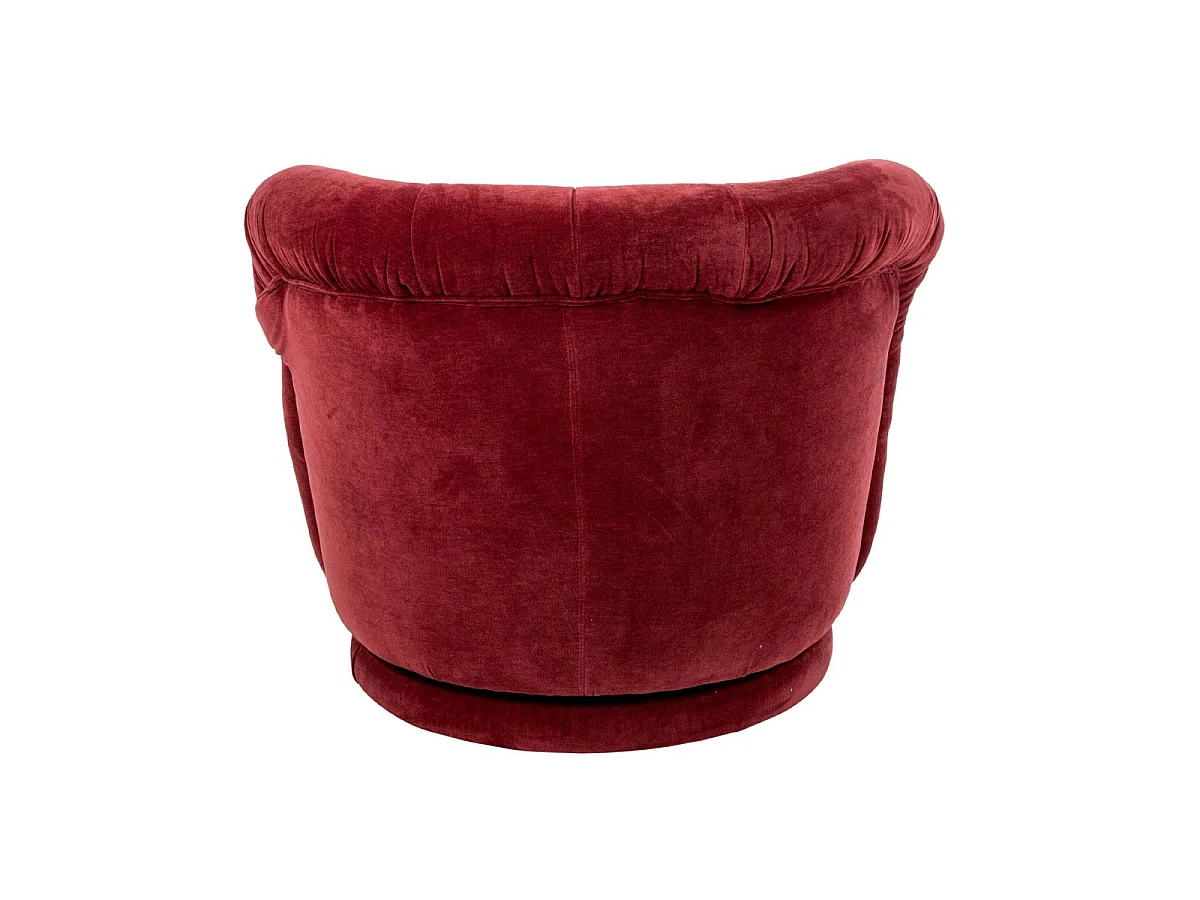 Fauteuil Pivotant en Tissu "Macaron" 87cm Bordeaux