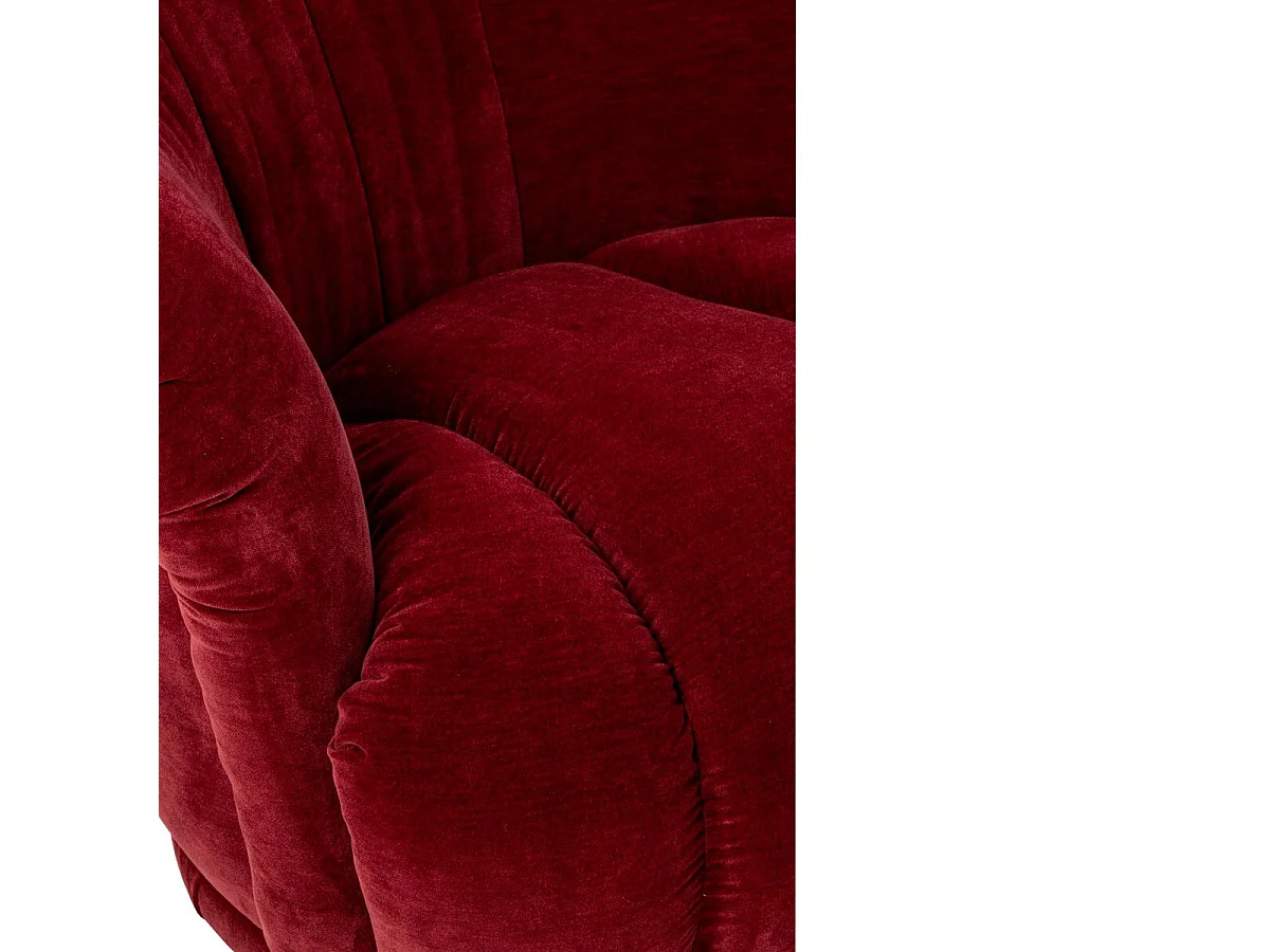 Fauteuil Pivotant en Tissu "Macaron" 87cm Bordeaux