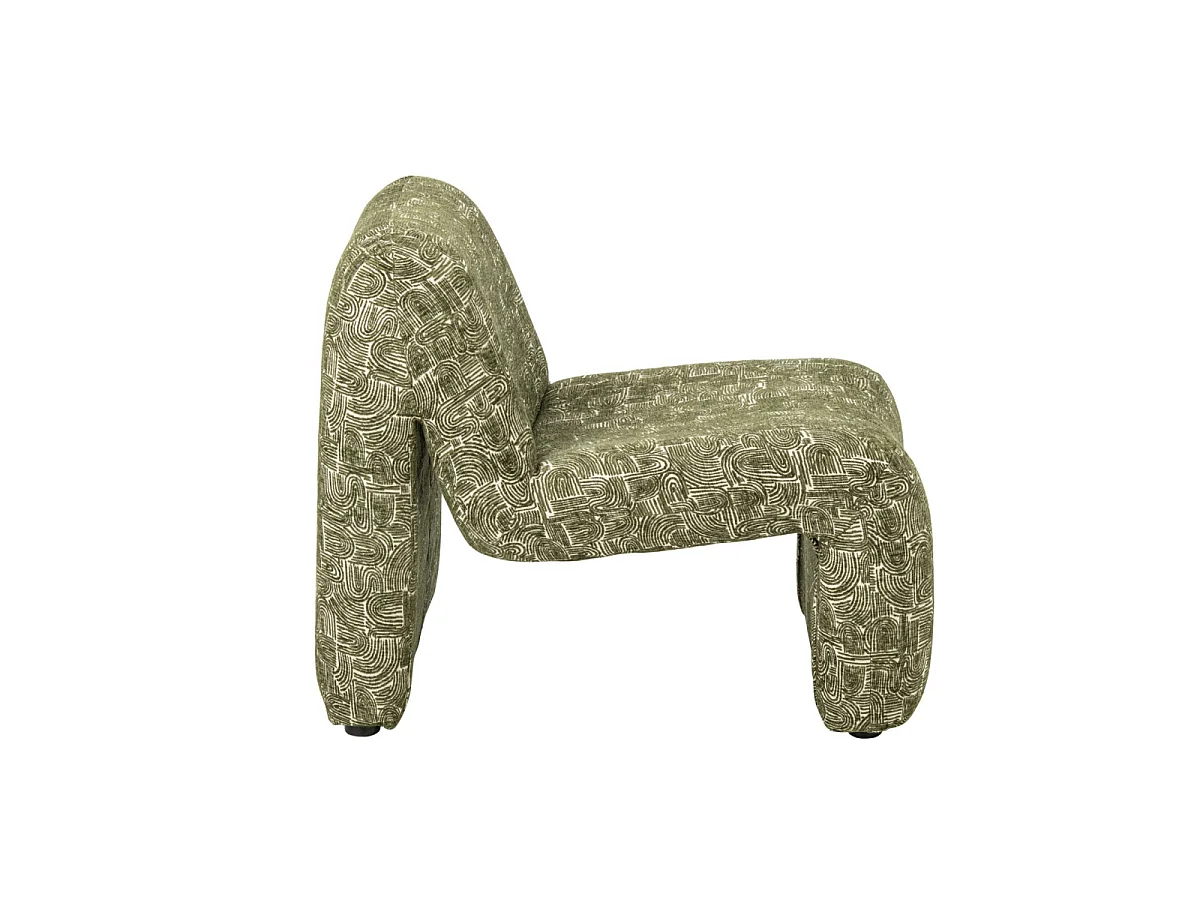 Fauteuil Design Organique "Margo" 87cm Vert Foncé