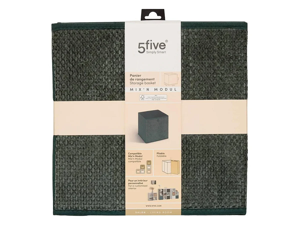 Boîte de Rangement Pliable "Velvy" 31x31cm Kaki
