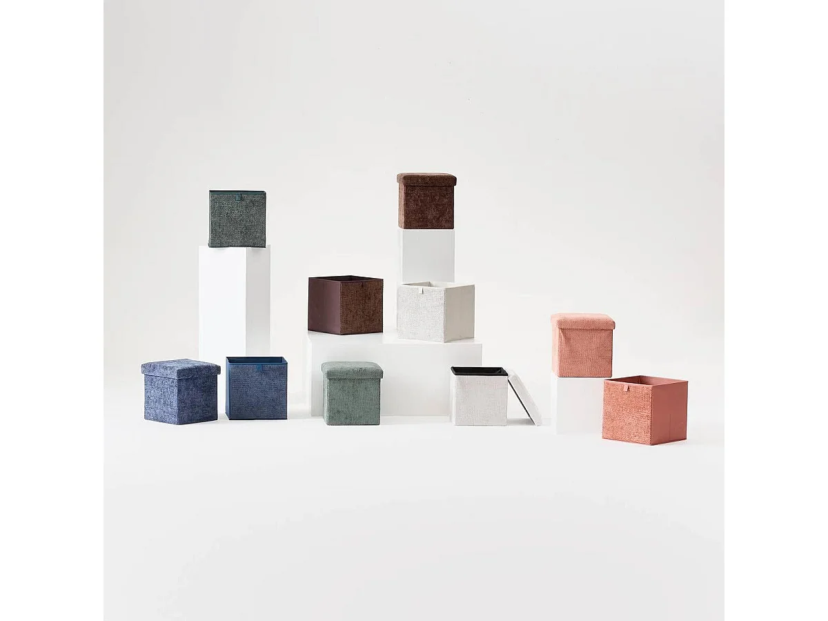 Boîte de Rangement Pliable "Velvy" 31x31cm Moka
