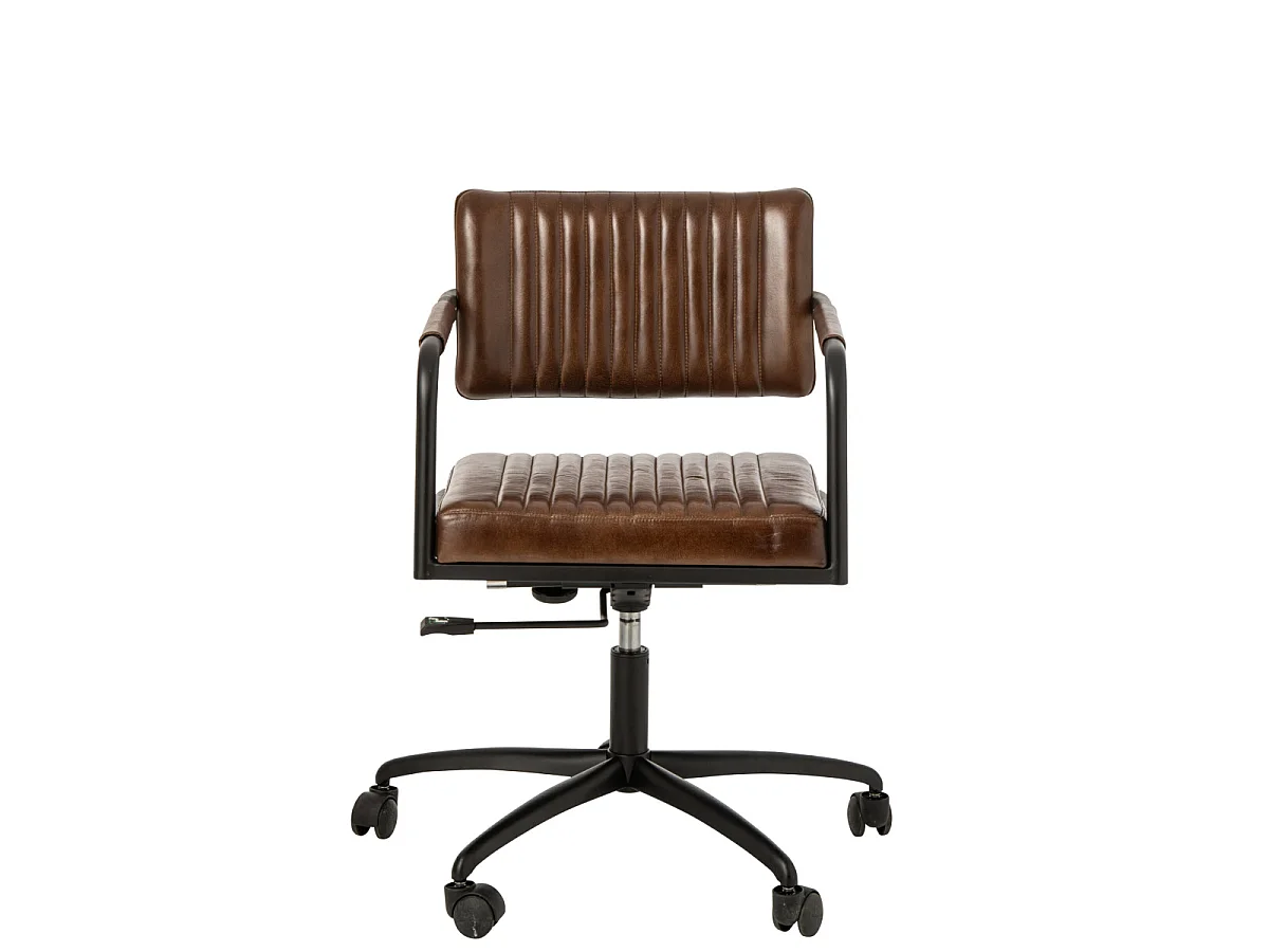 Chaise de Bureau en Cuir "Austin" 82cm Marron