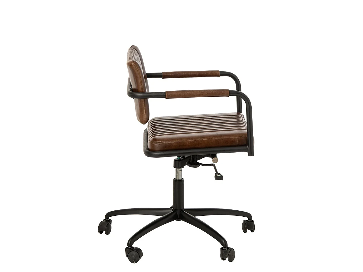 Chaise de Bureau en Cuir "Austin" 82cm Marron