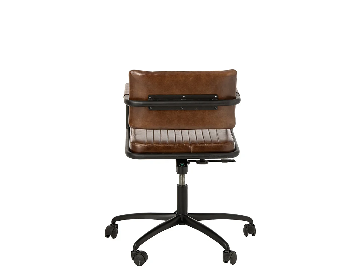 Chaise de Bureau en Cuir "Austin" 82cm Marron