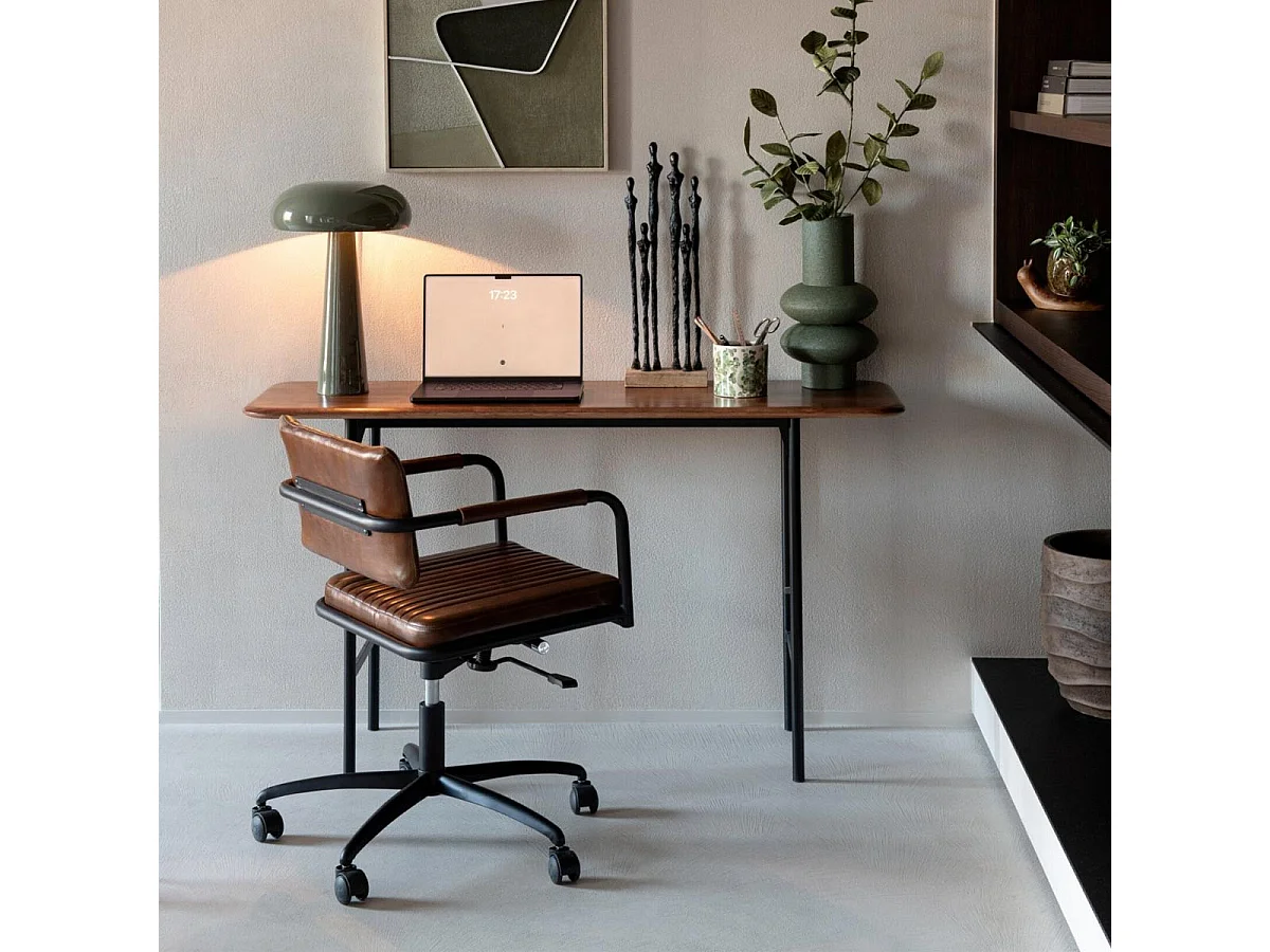 Chaise de Bureau en Cuir "Austin" 82cm Marron