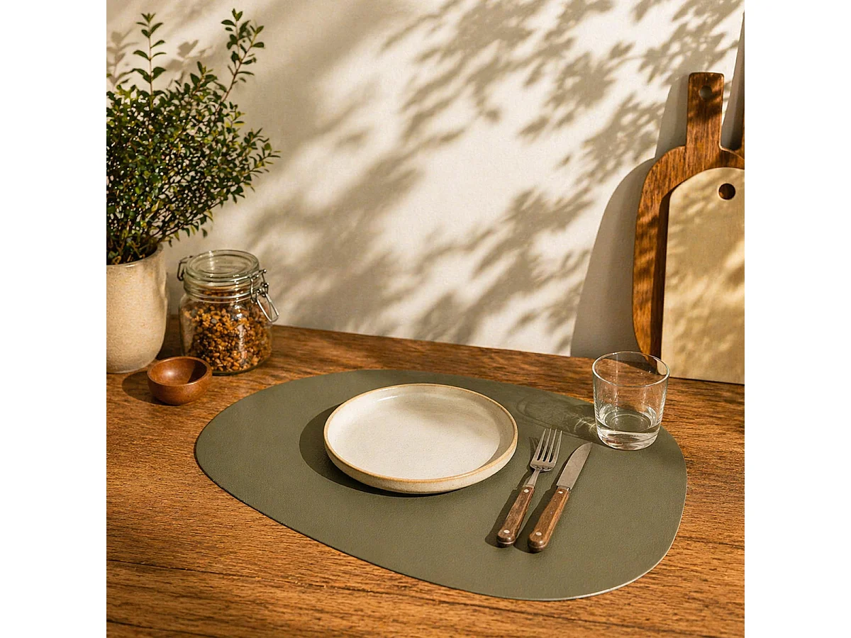 Set de Table Uni "Galita" 37x45cm Kaki