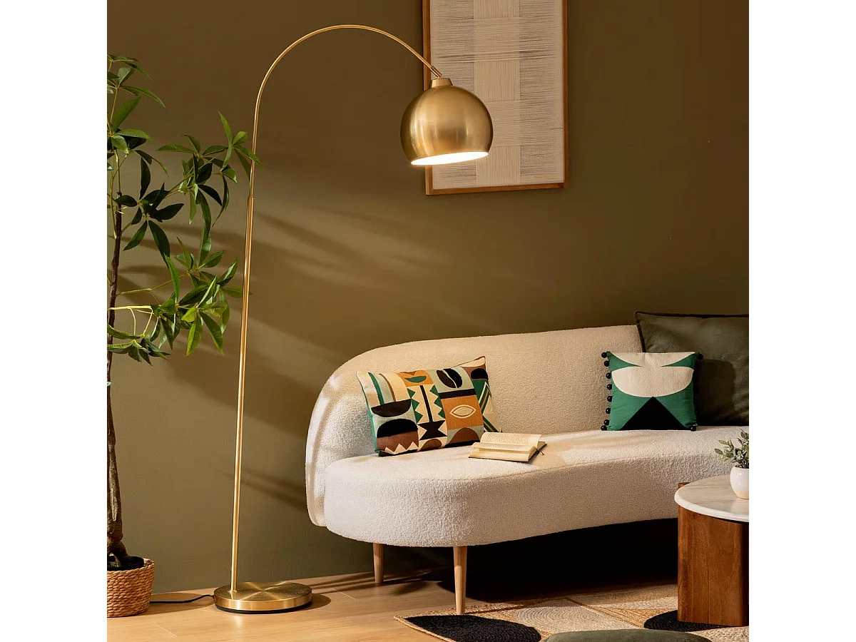 Lampadaire Arc en Métal "Floris" 177cm Doré