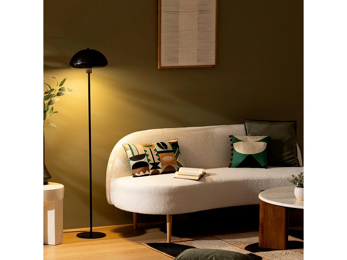 Lampadaire Droit Champignon "Savio" 140cm Noir