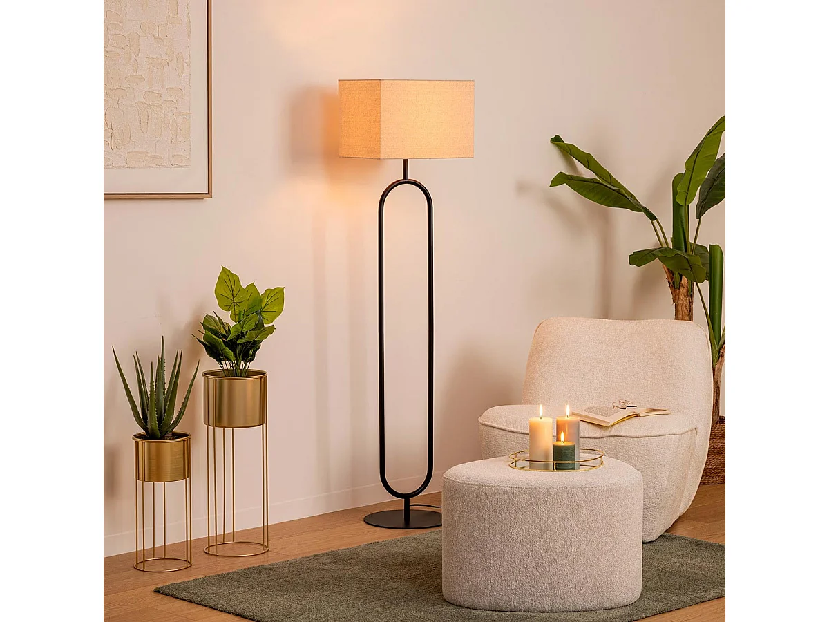 Lampadaire Design en Métal "Alec" 154cm Noir